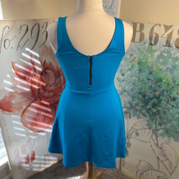 NWT•Express Fit & Flare Turquoise Tank Dress - Picture 5 of 9